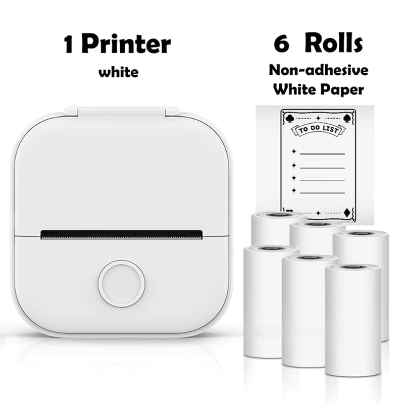 T02 Portable Mini Wireless Thermal Pocket Printer Self-Adhesive Stickers Use for Diy,Journal Sticker Impresora Portátil