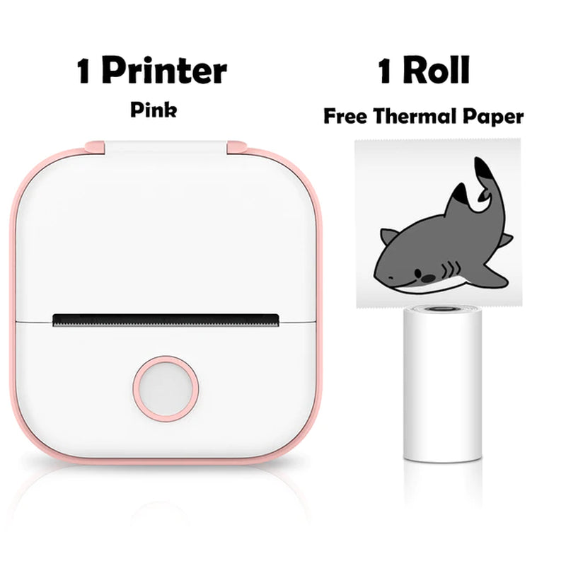 T02 Portable Mini Wireless Thermal Pocket Printer Self-Adhesive Stickers Use for Diy,Journal Sticker Impresora Portátil